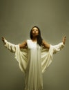 Beauty African American woman in angelic pose Royalty Free Stock Photo