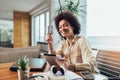 African american woman with tablet and credit card Royalty Free Stock Photo