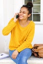 African american woman talking on mobile phone Royalty Free Stock Photo
