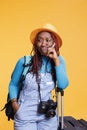 African american woman travelling abroad Royalty Free Stock Photo