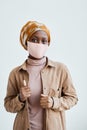 African American Woman Wearing Face Mask