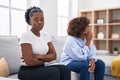 African american women mother and daughter arguing at home Royalty Free Stock Photo