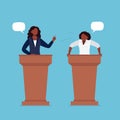 African-American women taking part in debates. Royalty Free Stock Photo