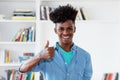 African american young adult man showing thumb up Royalty Free Stock Photo