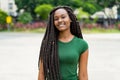 African american young adult woman with amazing hairstyle Royalty Free Stock Photo