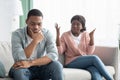 African american couple having quarrel at home Royalty Free Stock Photo