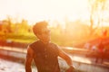 African american young male at sunrise Royalty Free Stock Photo