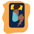 African amirican woman sleeps on side. Sweet dream, go