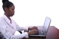 African Amrican Woman With Computer Royalty Free Stock Photo