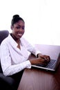 African Amrican Woman With Computer Royalty Free Stock Photo
