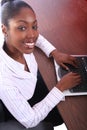 African Amrican Woman With Computer Royalty Free Stock Photo