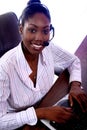African Amrican Woman With Computer Royalty Free Stock Photo
