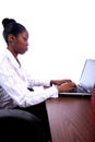 African Amrican Woman With Computer