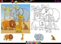 African animals coloring page set Royalty Free Stock Photo