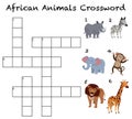 African Animals crossword background