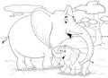 African animals. Cute crocodiles. Illustration for children.