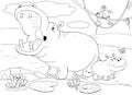 African animals. Cute crocodiles. Illustration for children.