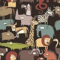 African Animals Seamless Pattern Royalty Free Stock Photo