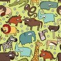 African Animals Seamless Pattern Royalty Free Stock Photo