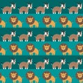 African animals seamless pattern.
