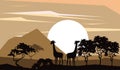 African animals silhouettes