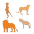 African Animals Silhouettes Made as Stickers