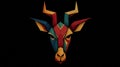 African antelope head geometric design fabric texture Royalty Free Stock Photo