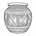 African Art Inspired Vase Coloring Page With Beautiful Designs Royalty Free Stock Photo