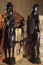 African art and sculptures made of ebony wood carving Royalty Free Stock Photo