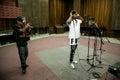 African Artist Buffalo Souljah, Zimbabwe singing in a SABC recording studio