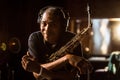 African Artist Femi Kuti, Nigeria posing for a photo with a Saxophone