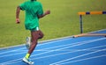 African athlete during the Hurdling race Royalty Free Stock Photo