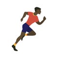 African athlete participates in a competition. Cartoon vector