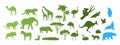 African, Australian, Arctic wild animal silhouettes, vector paper cut illustration. Save animals, discover wildlife. Zoo