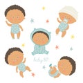 African baby set. African American toddler boys. Royalty Free Stock Photo