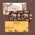 African banners with cute animals