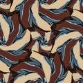African based twirl flower type seamless pattern