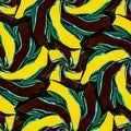 African based twirl flower type seamless pattern