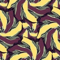 African based twirl flower type seamless pattern