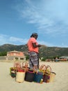 African beach seller