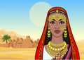 African beauty: animation portrait of the beautiful black woman in a traditional ethnic jewelry. Royalty Free Stock Photo