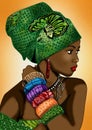 African beauty portrait design with Ankara fashion