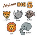 African Big Five animals Royalty Free Stock Photo