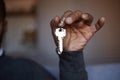 African black man holding home keys in hand Royalty Free Stock Photo