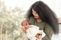 African mother hug and hold her little baby Royalty Free Stock Photo