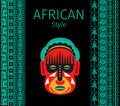 African blue borders and mask