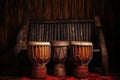 african bongo drums on a wooden surface Royalty Free Stock Photo