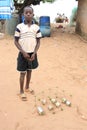 African boy with an ingenious toy car