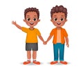 African boy kids holding hands together vector Royalty Free Stock Photo