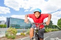 African boy riding his bike on cycle path Royalty Free Stock Photo